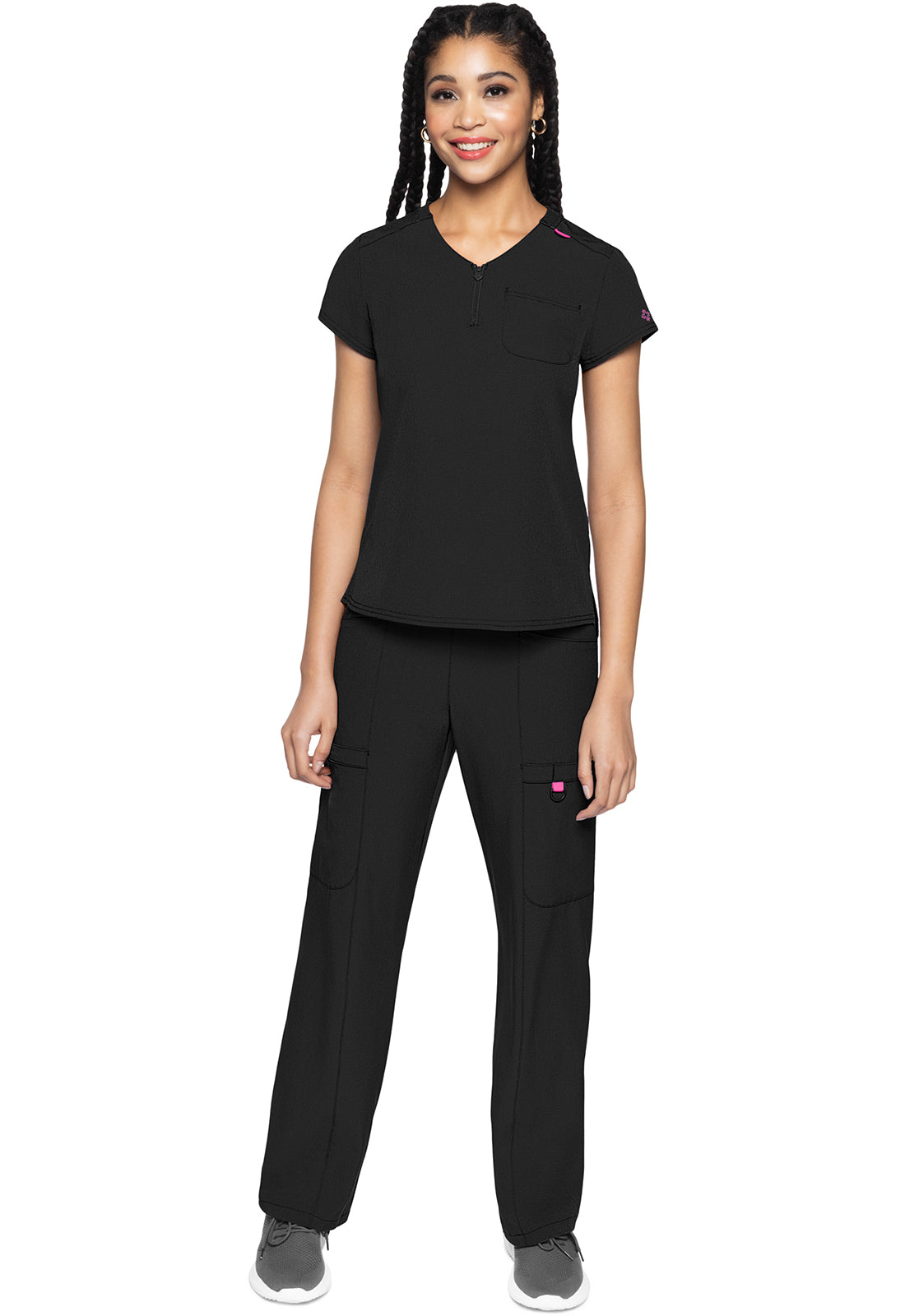 Med Couture Quarter Zip V-Neck Tuckable Top